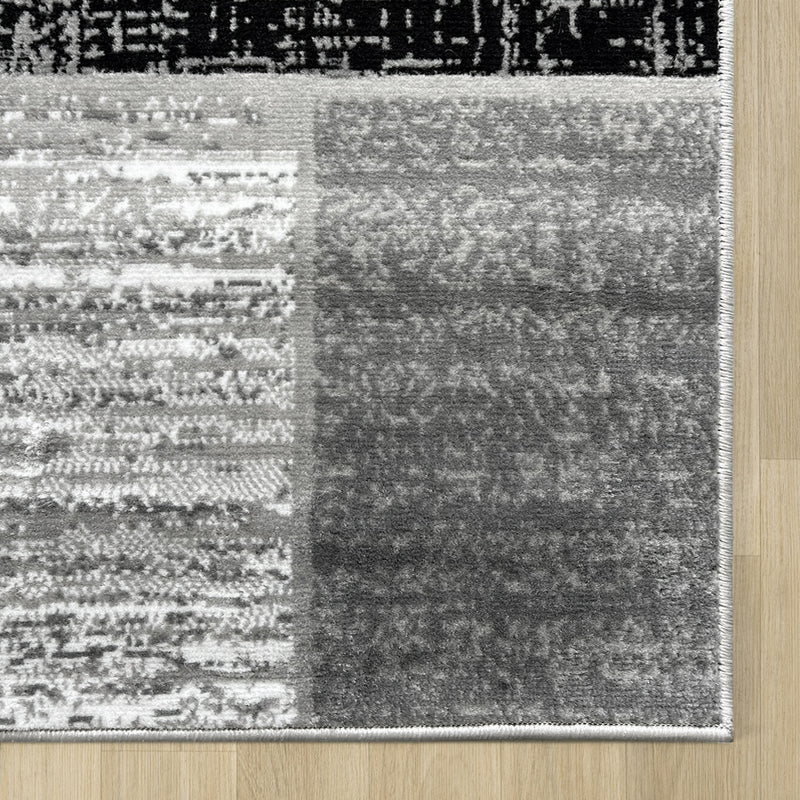 Medori Patch Grey Black Rug