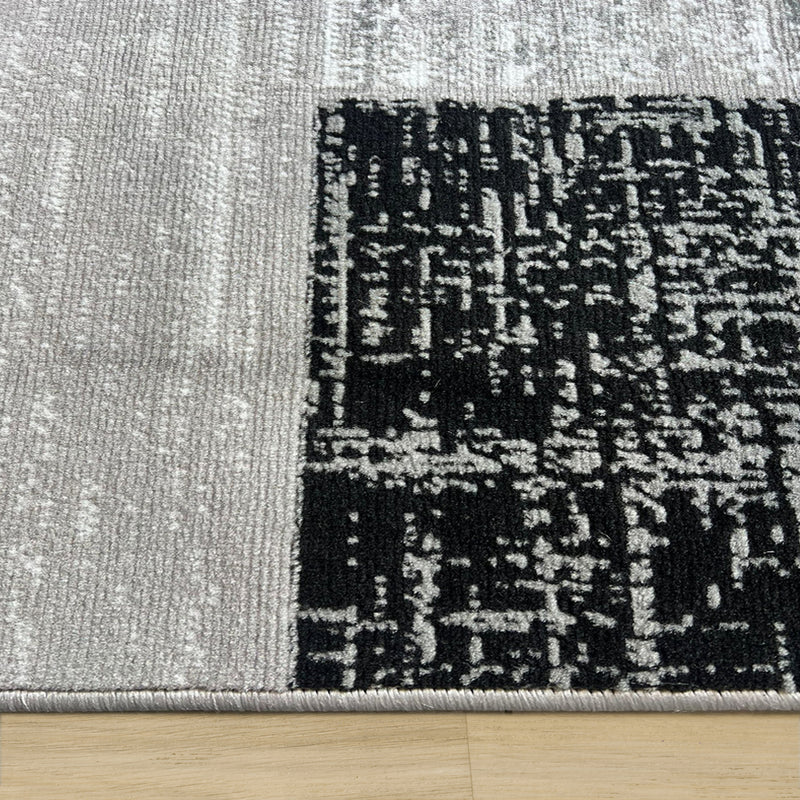 Medori Patch Grey Black Rug