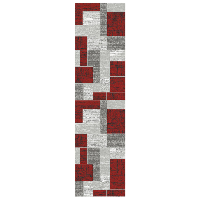 Medori Patch Red Grey Rug