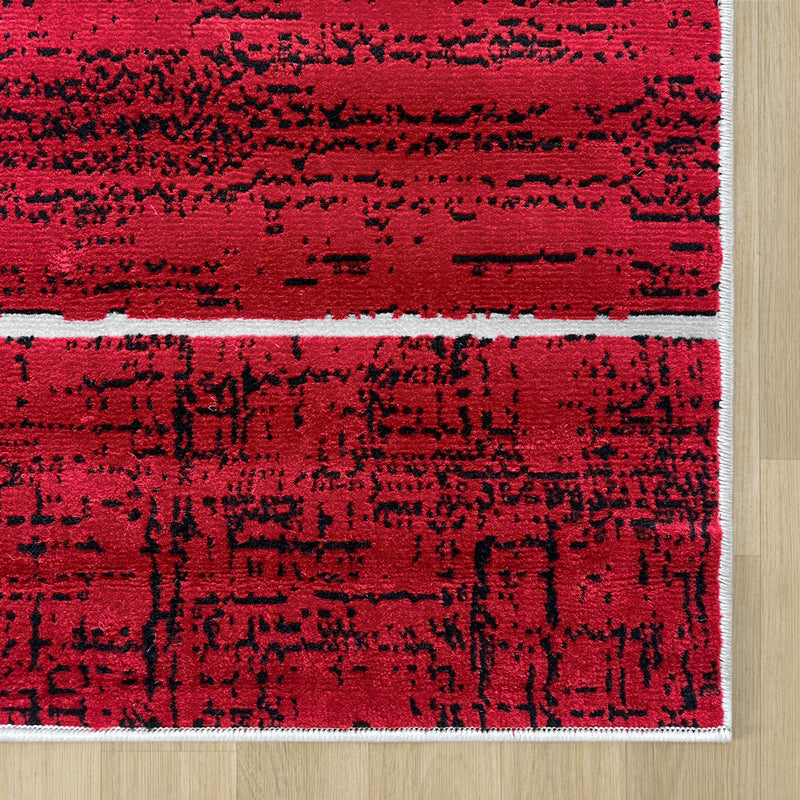 Medori Patch Red Grey Rug