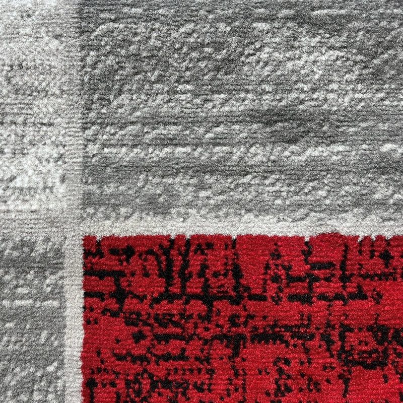 Medori Patch Red Grey Rug