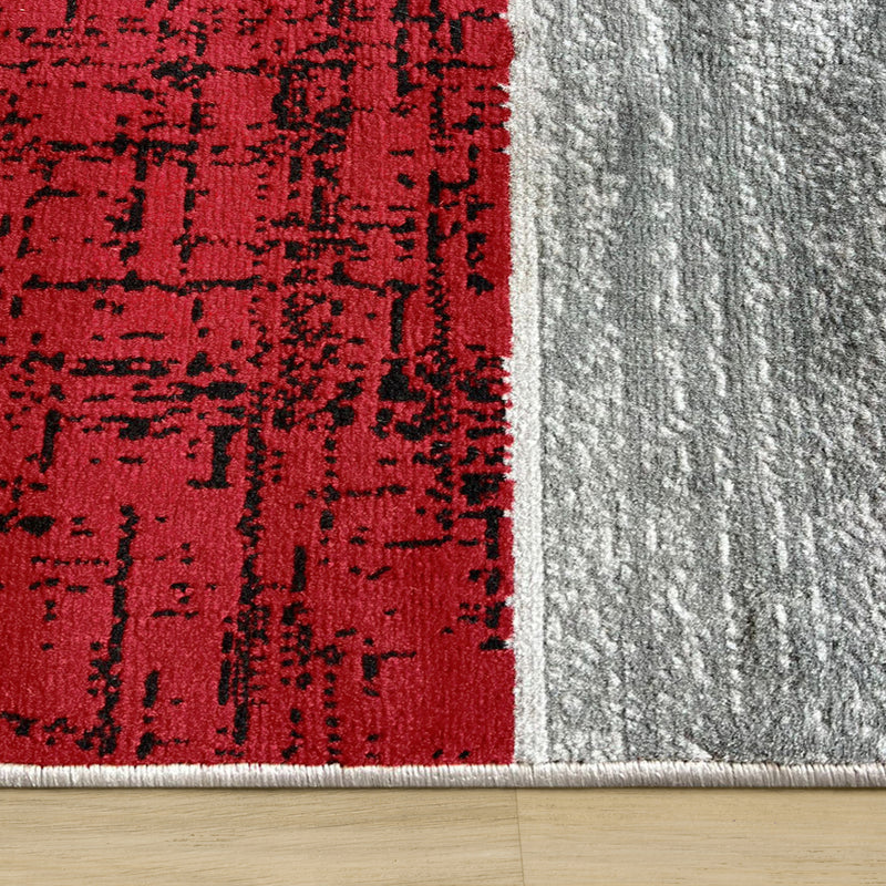 Medori Patch Red Grey Rug