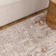 Majestic Lines Abstract Rust Rug