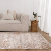 Majestic Lines Abstract Rust Rug
