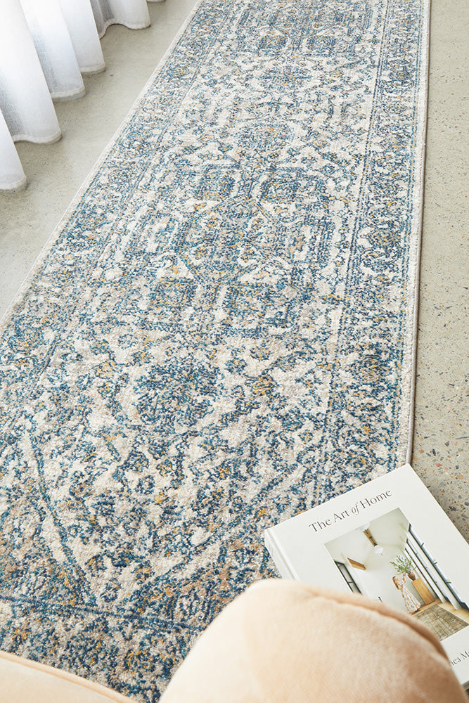 Transitional Blue Runner Rug — SydneyRugsOnline