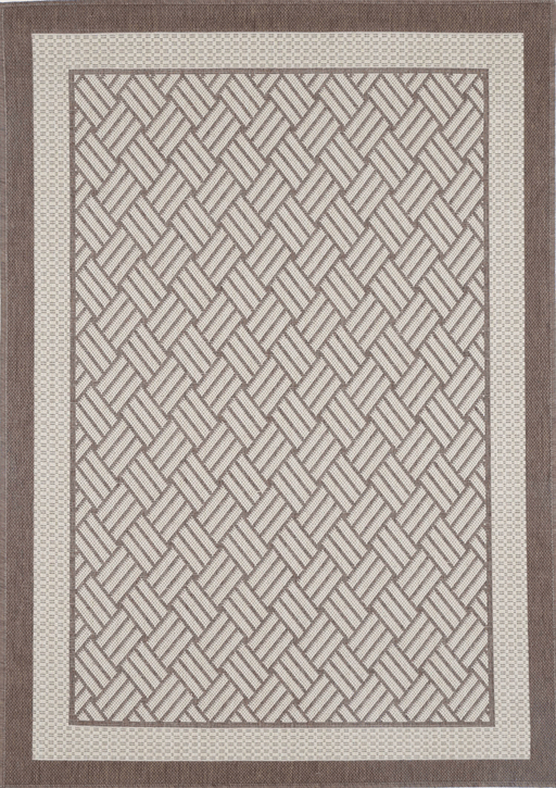 Sisalo Geometric Bordered Beige Rug