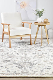 Sophia Pearl Bloom Grey Beige Rug