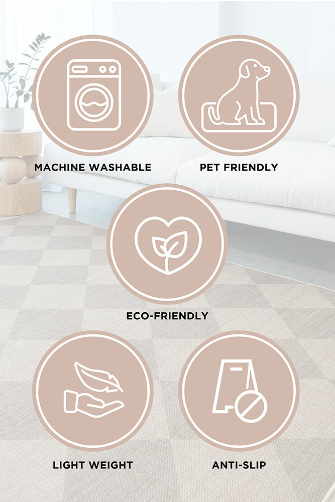 Heliacal Nasir Natural Washable Rug