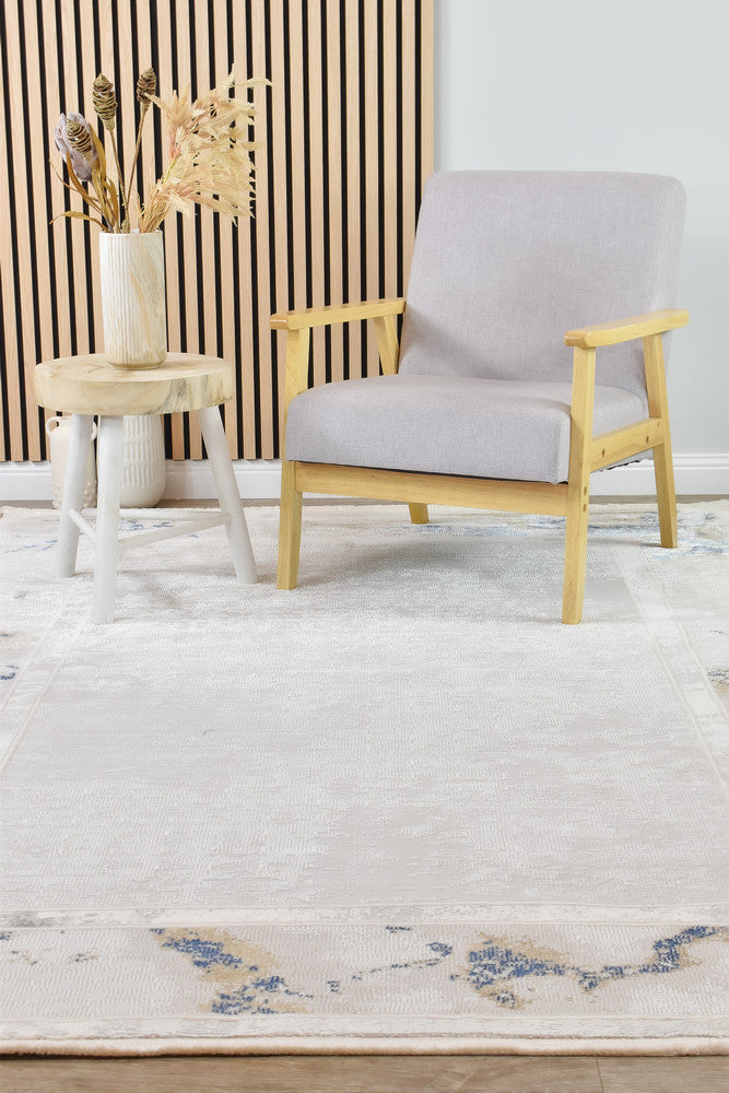 Sultana Border Navy Cream Rug