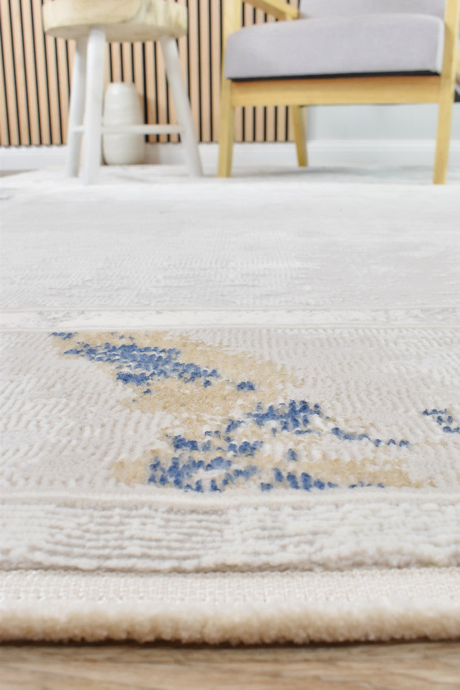 Sultana Border Navy Cream Rug
