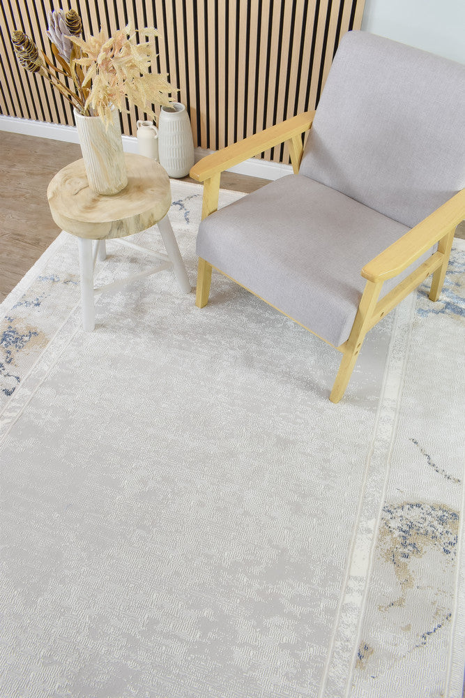 Sultana Border Navy Cream Rug