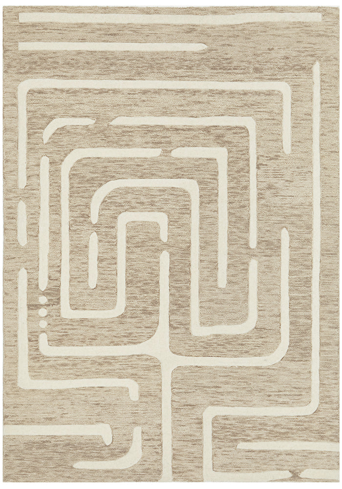 Crest Maze Linen Rug