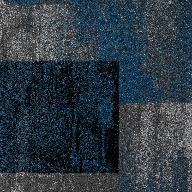 Shale layered Blue Runner Rug