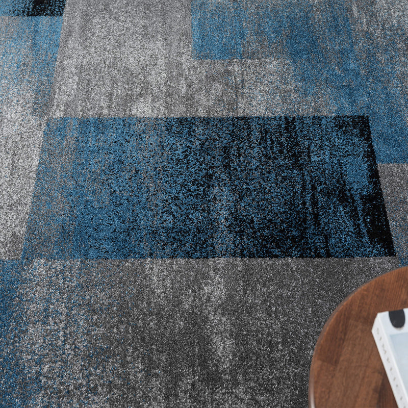 Shale layered Blue Rug