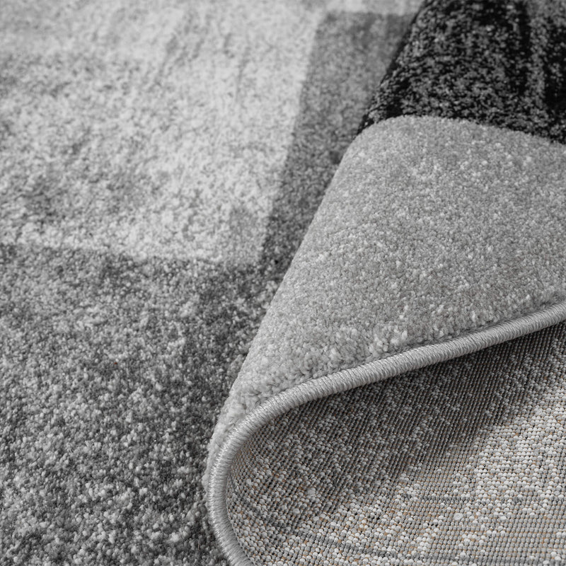 Shale layered Grey Round Rug