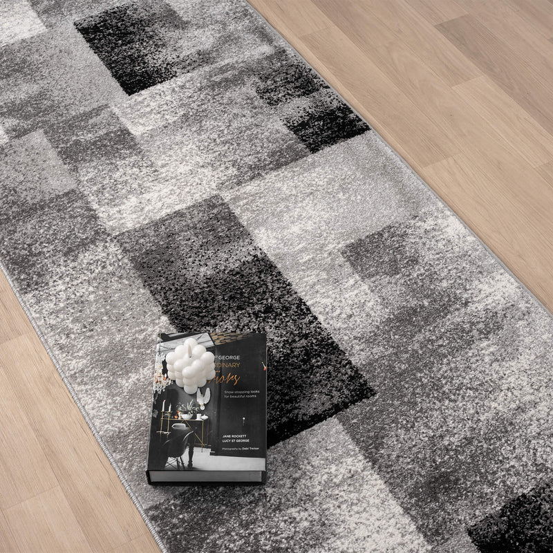 Shale layered Grey Runner Rug