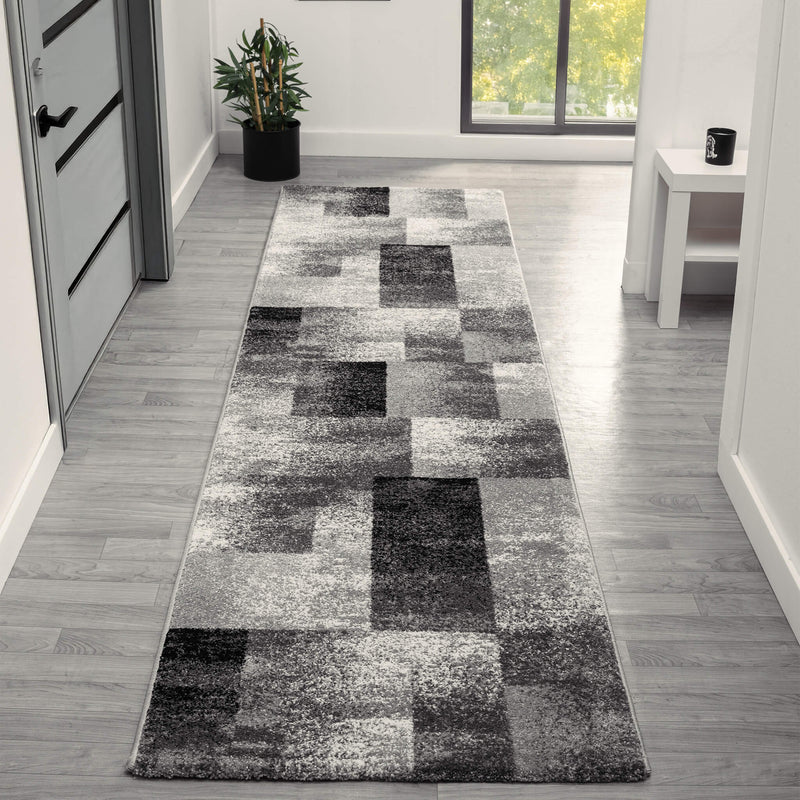 Shale layered Grey Runner Rug