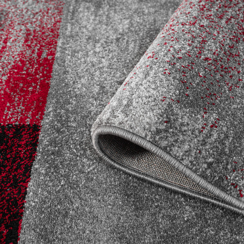 Red Trail Rug Modern Geometric Style Soft Turkey shed-resistant and anti-static Red ...