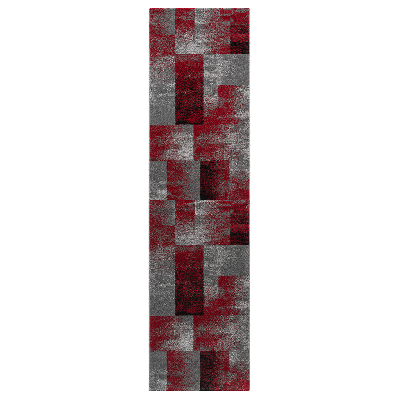 Shale layered Red Runner Rug