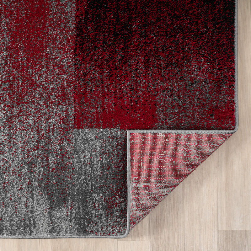 Modern Red Runner Rug Modern Geometric Style Soft Turkey shed-resistant and anti-static Red ...