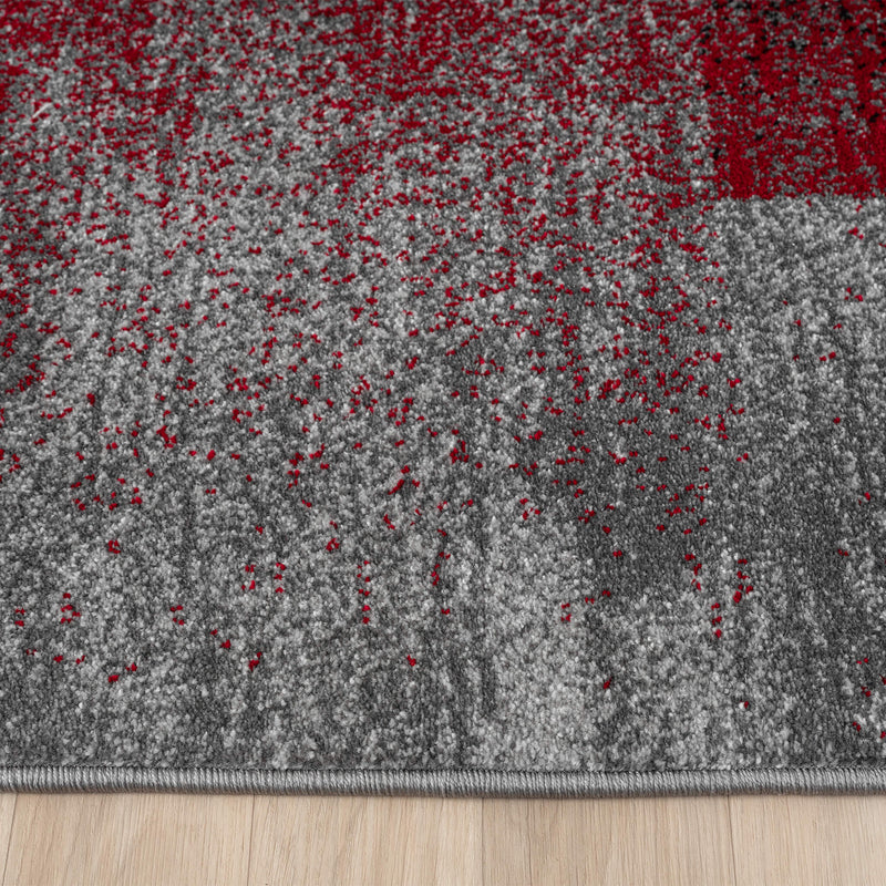 Red Trail Rug Modern Geometric Style Soft Turkey shed-resistant and anti-static Red ...