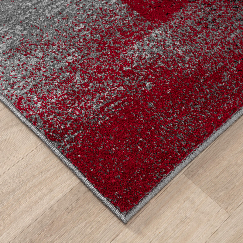Red Layered Rugs Modern Geometric Style Soft Turkey shed-resistant and anti-static Red ...