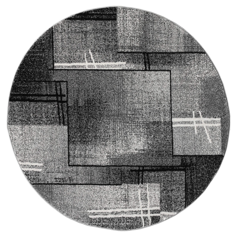 Shale laminated Grey Round Rug