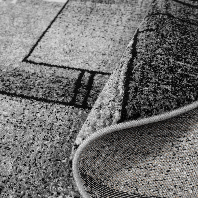 Shale laminated Grey Round Rug