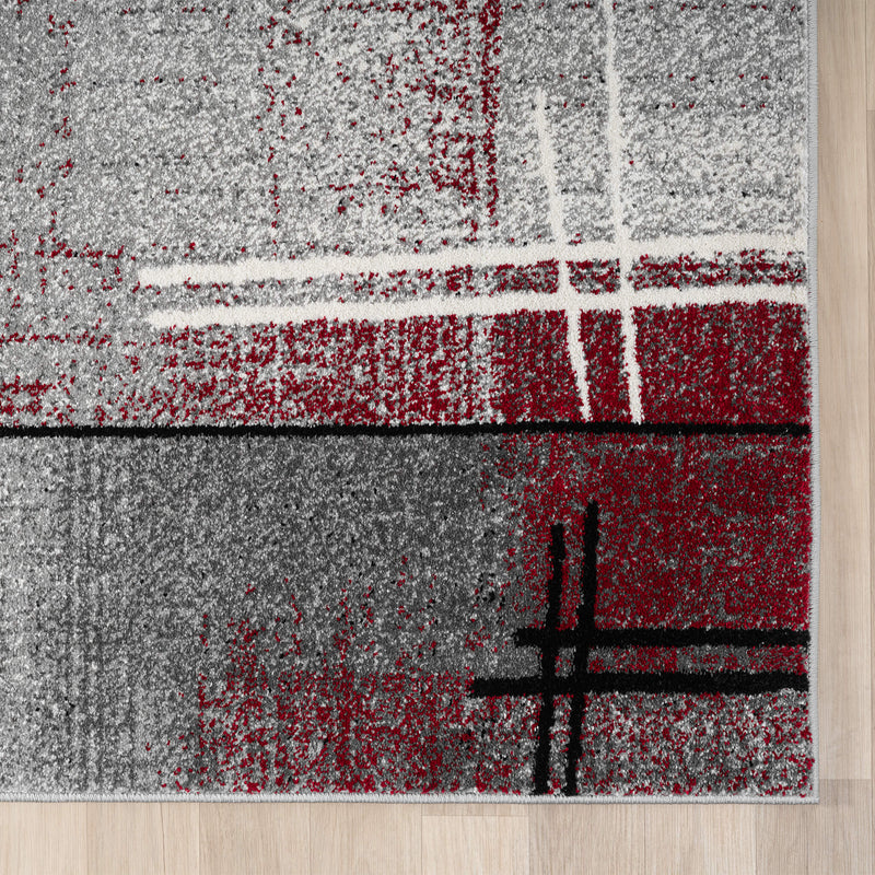 Shale laminated Red Runner Rug