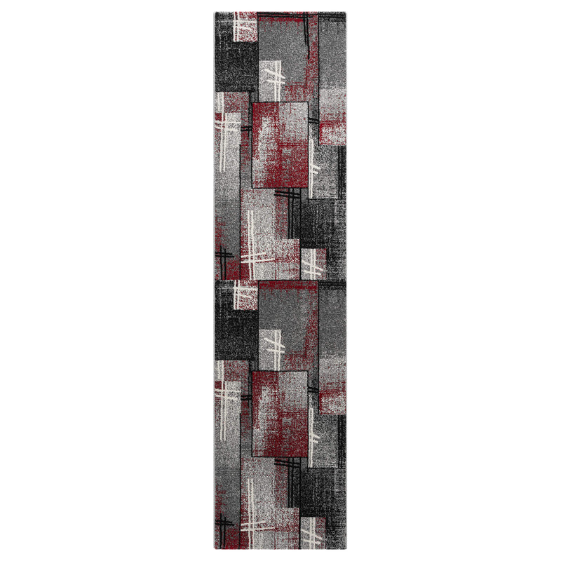 Shale laminated Red Runner Rug