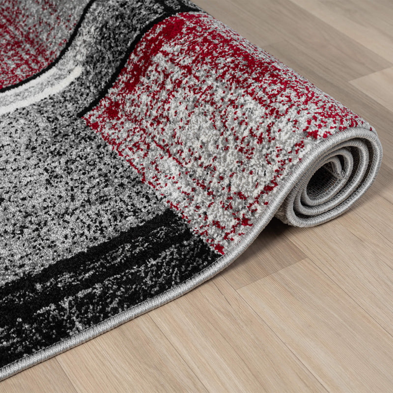 Shale laminated Red Runner Rug