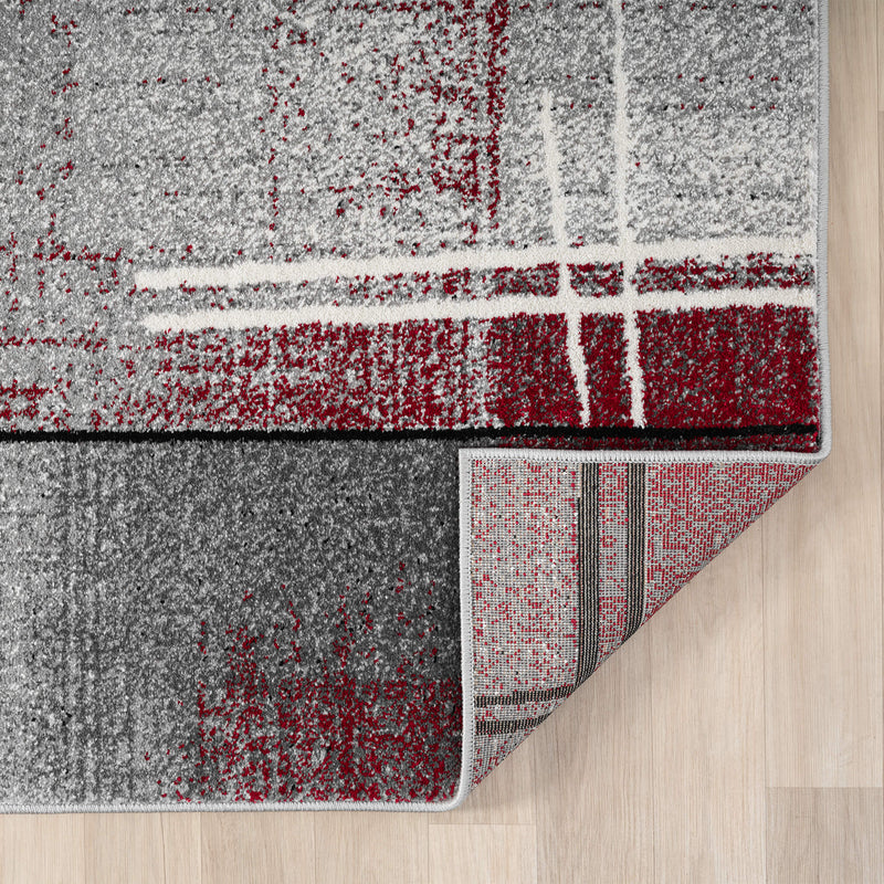 Red Utility Rugs Modern Geometric Style Soft Turkey shed-resistant and anti-static Red ...