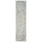 Celestial Medallion Flower Grey Blue Runner Rug