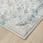 Celestial Medallion Flower Grey Blue Rug