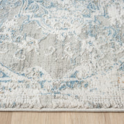Celestial Medallion Flower Grey Blue Rug