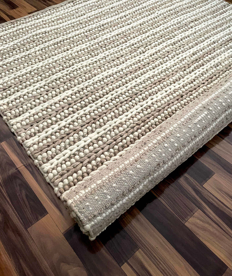 Alpha Arrow Strip Beige Rug