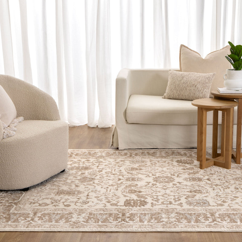 Mesa Oriental Border Beige Rug