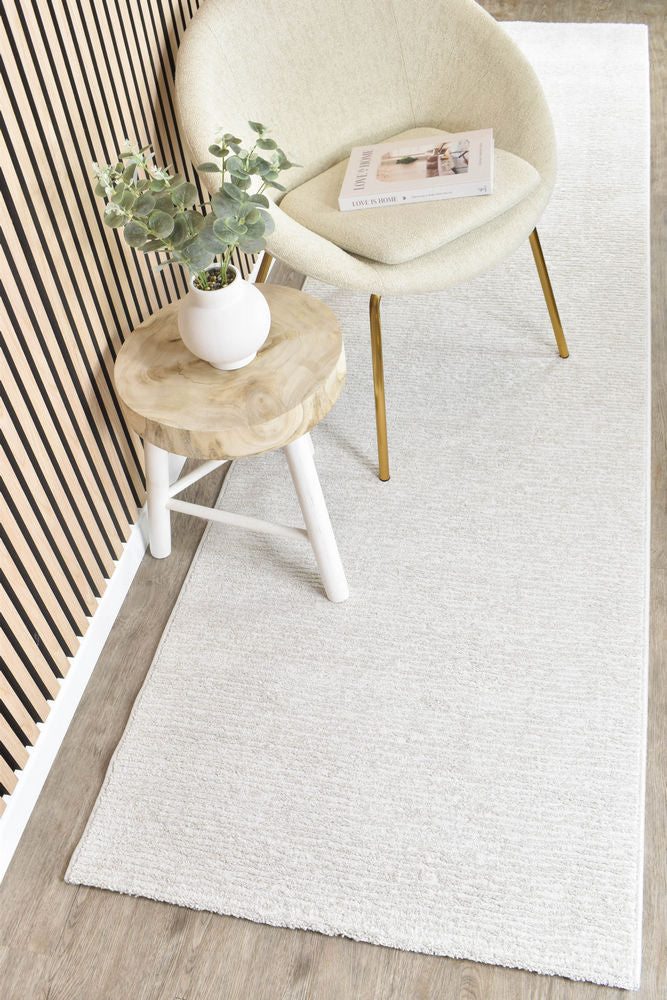 Relief Jade White Runner Rug