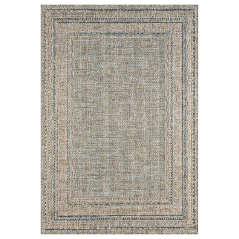 Exterior Plain Border Blue Rug