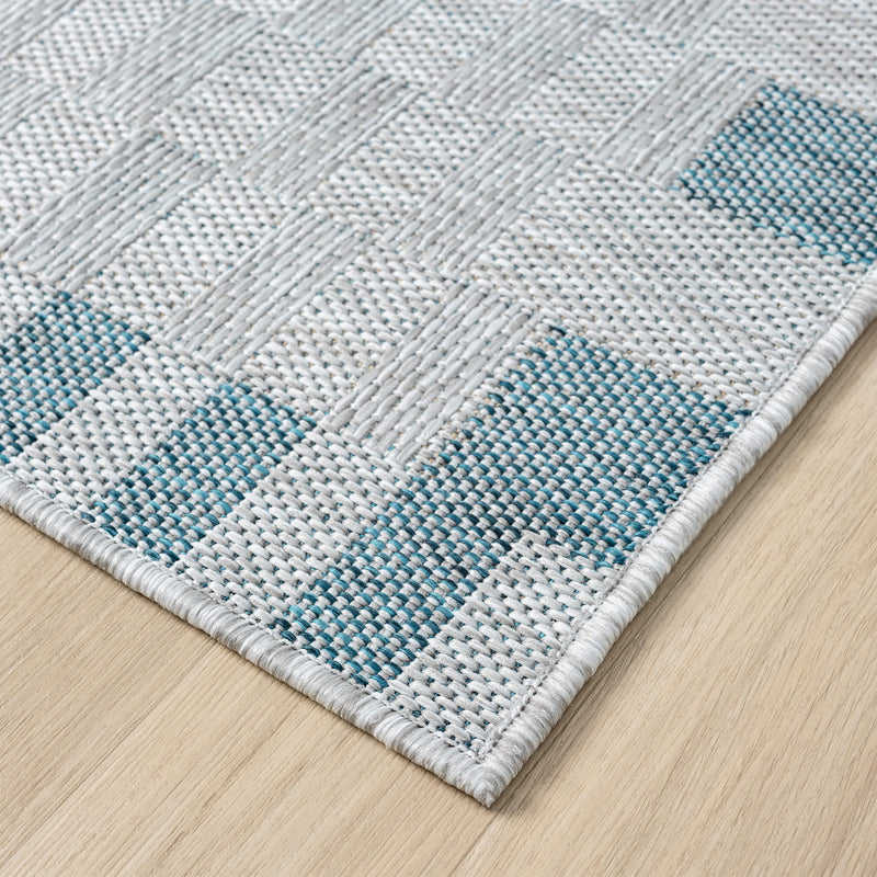 Exterior Cloud Border Blue Rug