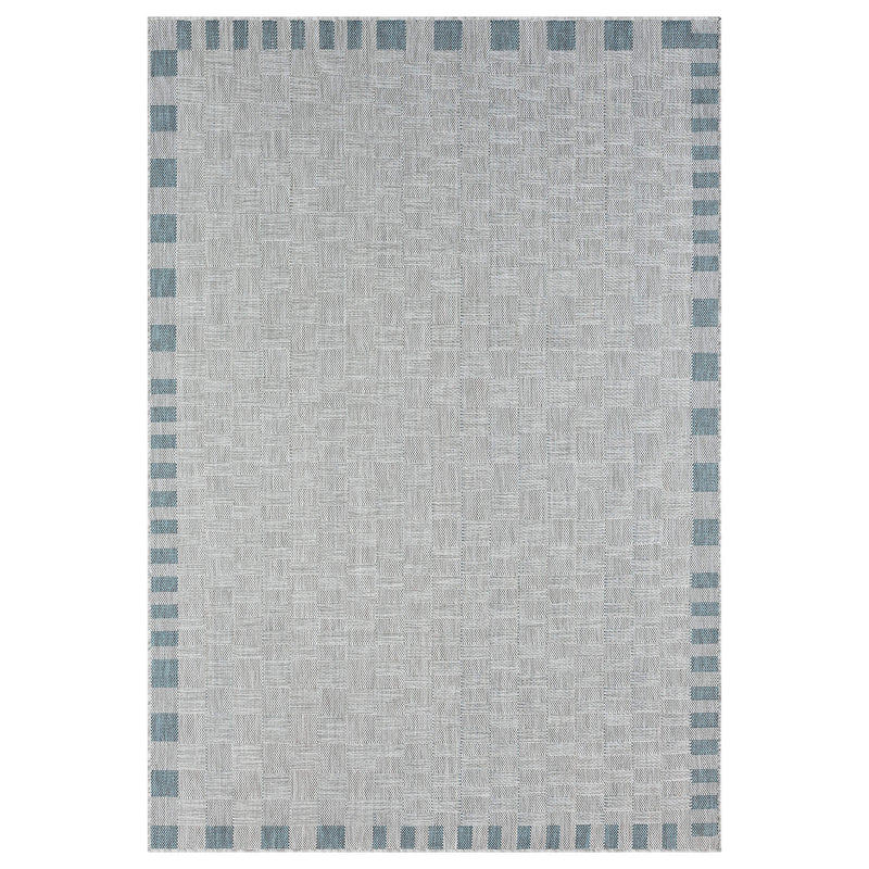 Exterior Cloud Border Blue Rug