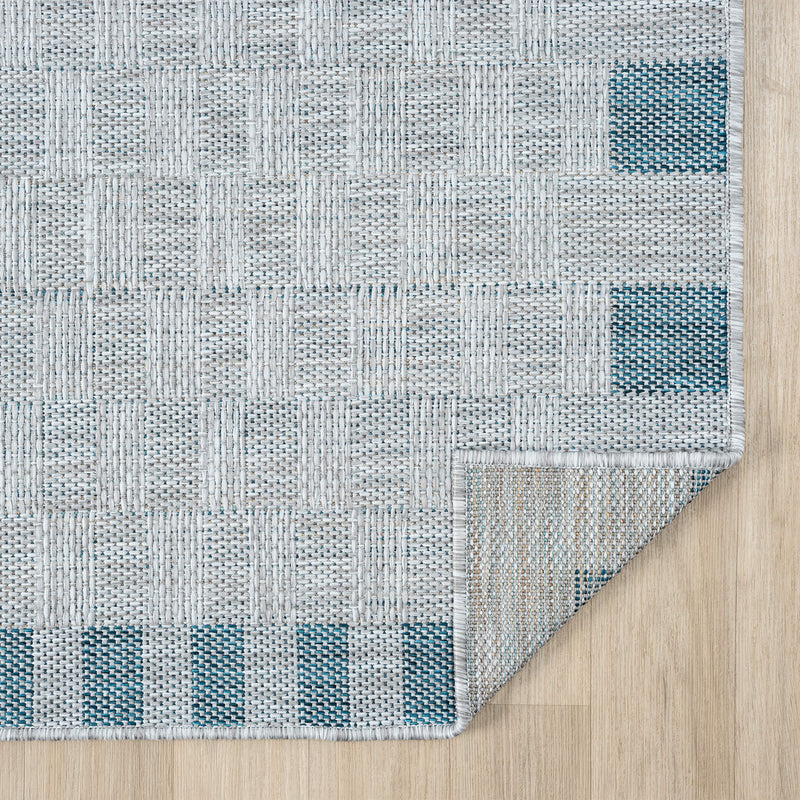 Exterior Cloud Border Blue Rug