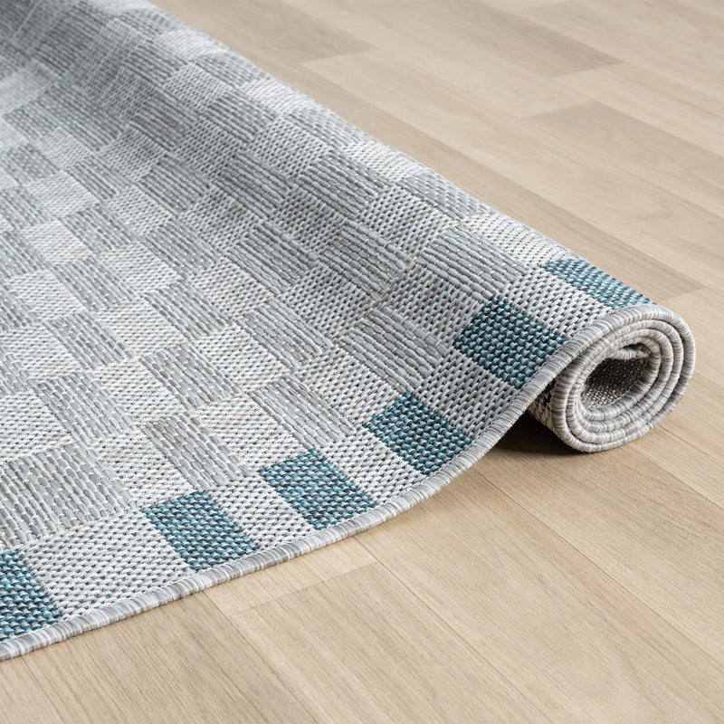Exterior Cloud Border Blue Rug