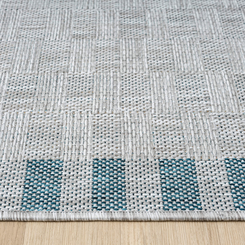 Exterior Cloud Border Blue Rug