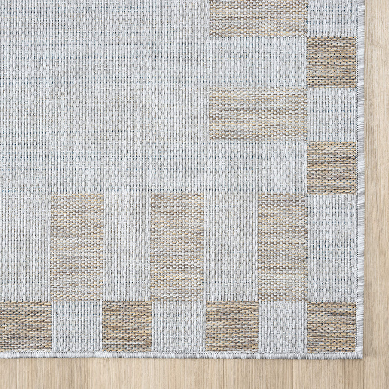 Exterior Cloud Border Beige Rug