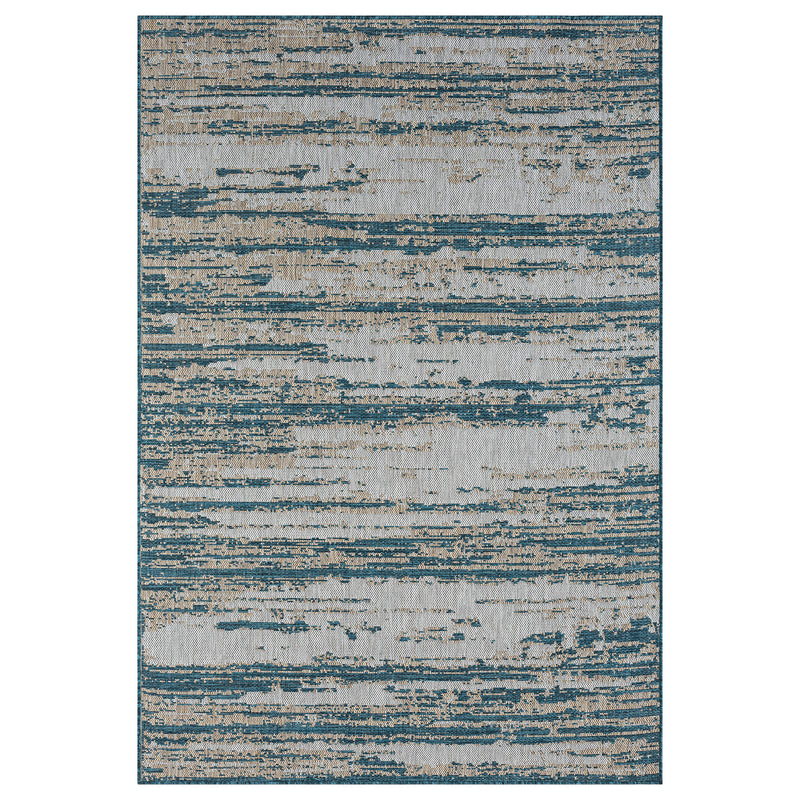 Exterior Mixed Beige Blue Rug