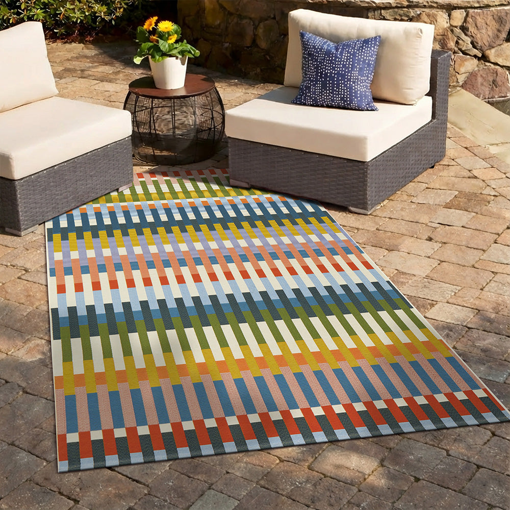 Indoor / out door rug ,Rectangle flatweave Rug , Multi colour patterns ...