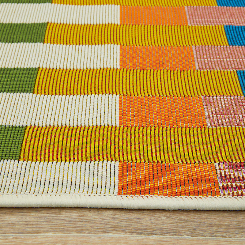 Rectangle Multicolor Line Rug Indoor / out door rug ,Rectangle flatweave Rug , Multi colour patterns ...