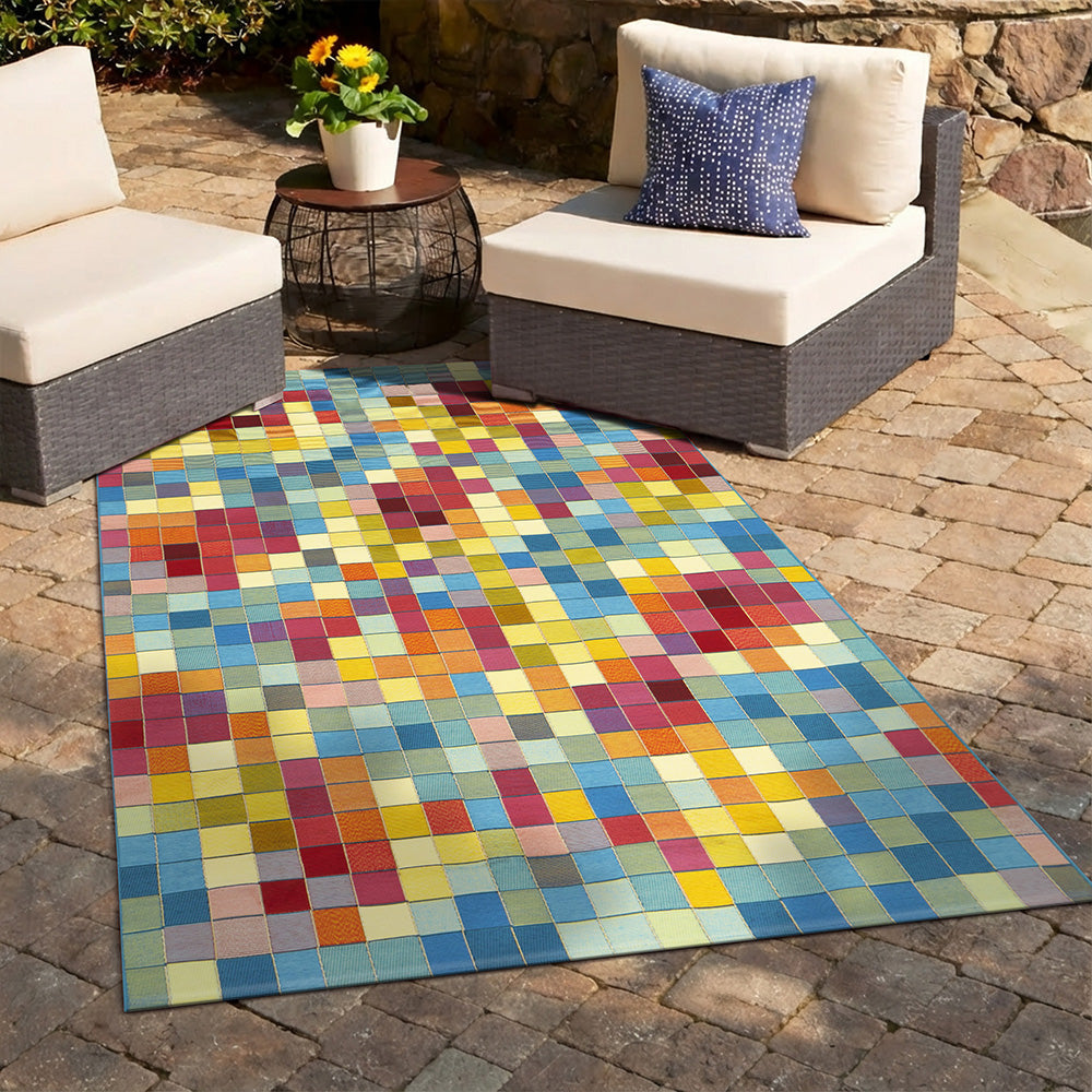 Indoor / out door rug ,Rectangle flatweave Rug , Multi colour patterns ...