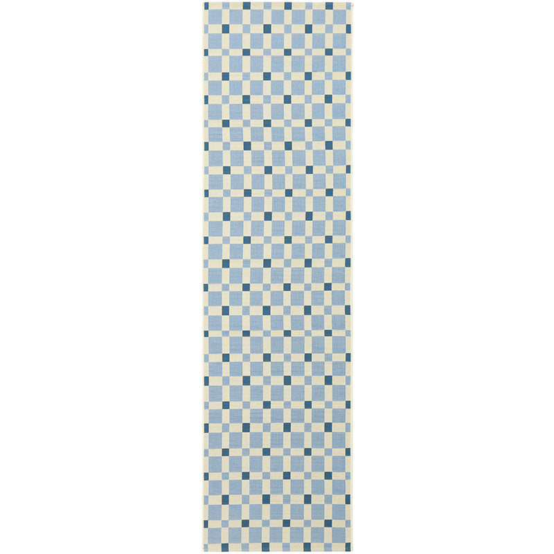 Terra Square Pattern Blue Rug